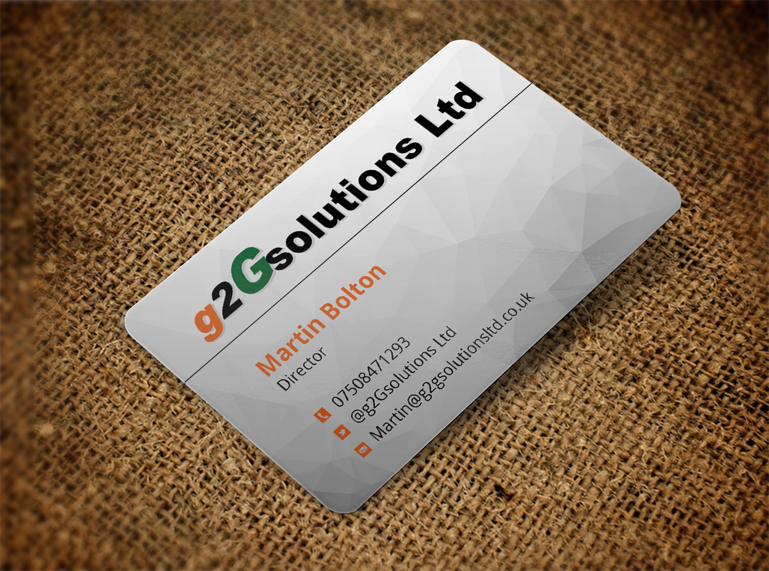 Business Card Design by Lanka Ama for g2Gsolutions ltd | Design #9388301