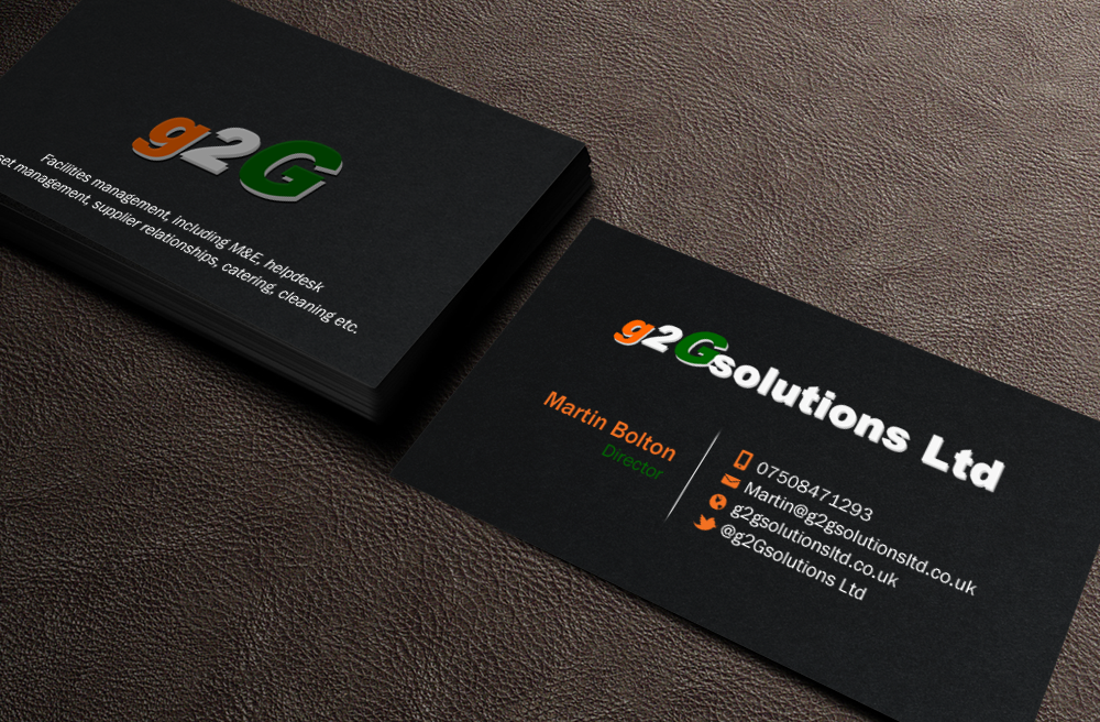 Business Card Design by Brand aid for g2Gsolutions ltd | Design #9394576