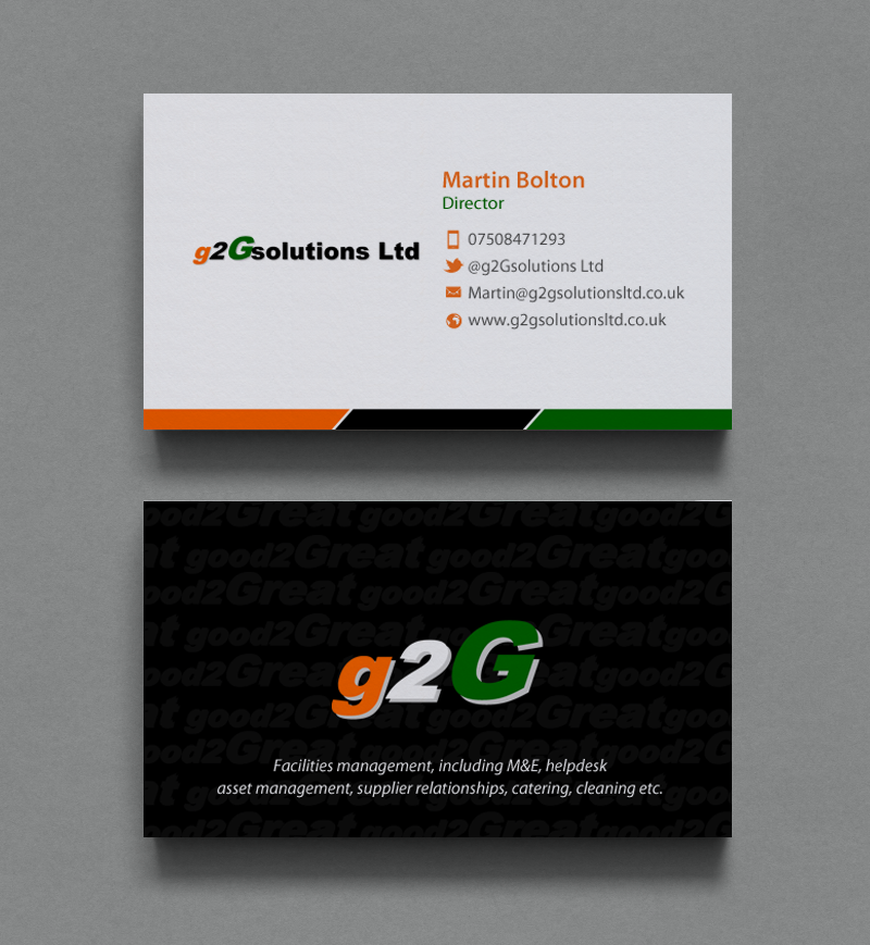 Diseño de Tarjeta de Presentación por chandrayaan.creative para g2Gsolutions ltd | Diseño #9394454