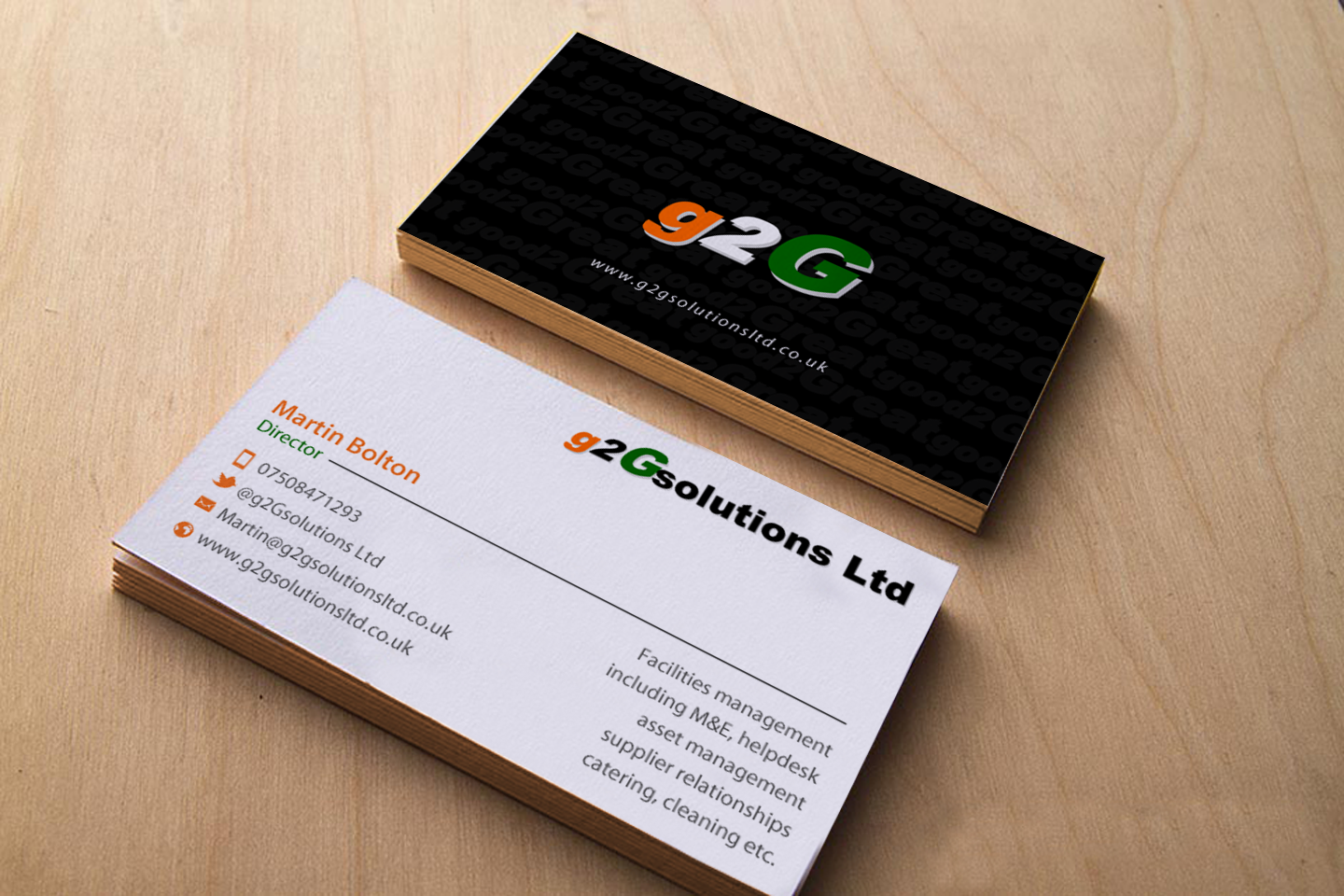 Diseño de Tarjeta de Presentación por chandrayaan.creative para g2Gsolutions ltd | Diseño #9394459