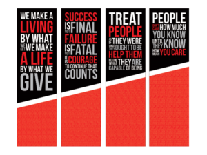 Window Perf design with eadership quotes