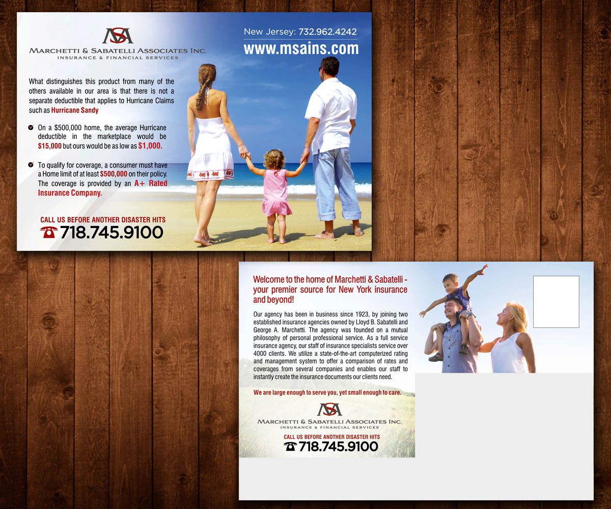 Postcard Design by Designers Hub for Marchetti & Ssabatelli Associates Inc. | Design #9428540