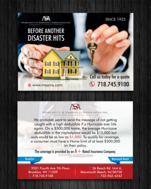 Design de Carte Postale par ecorokerz pour Marchetti & Ssabatelli Associates Inc. | Design #9404745