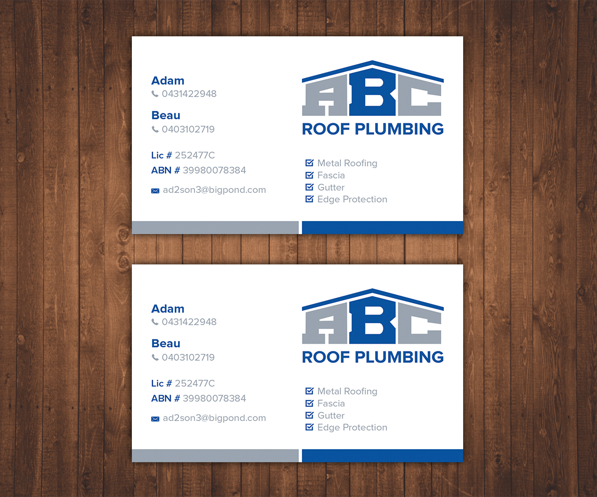 Design de Carte de Visite par Stylez Designz pour ABC roof plumbing | Design : #9438689