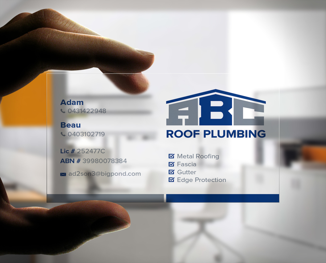Business Card Design by Stylez Designz for ABC roof plumbing | Design #9438693