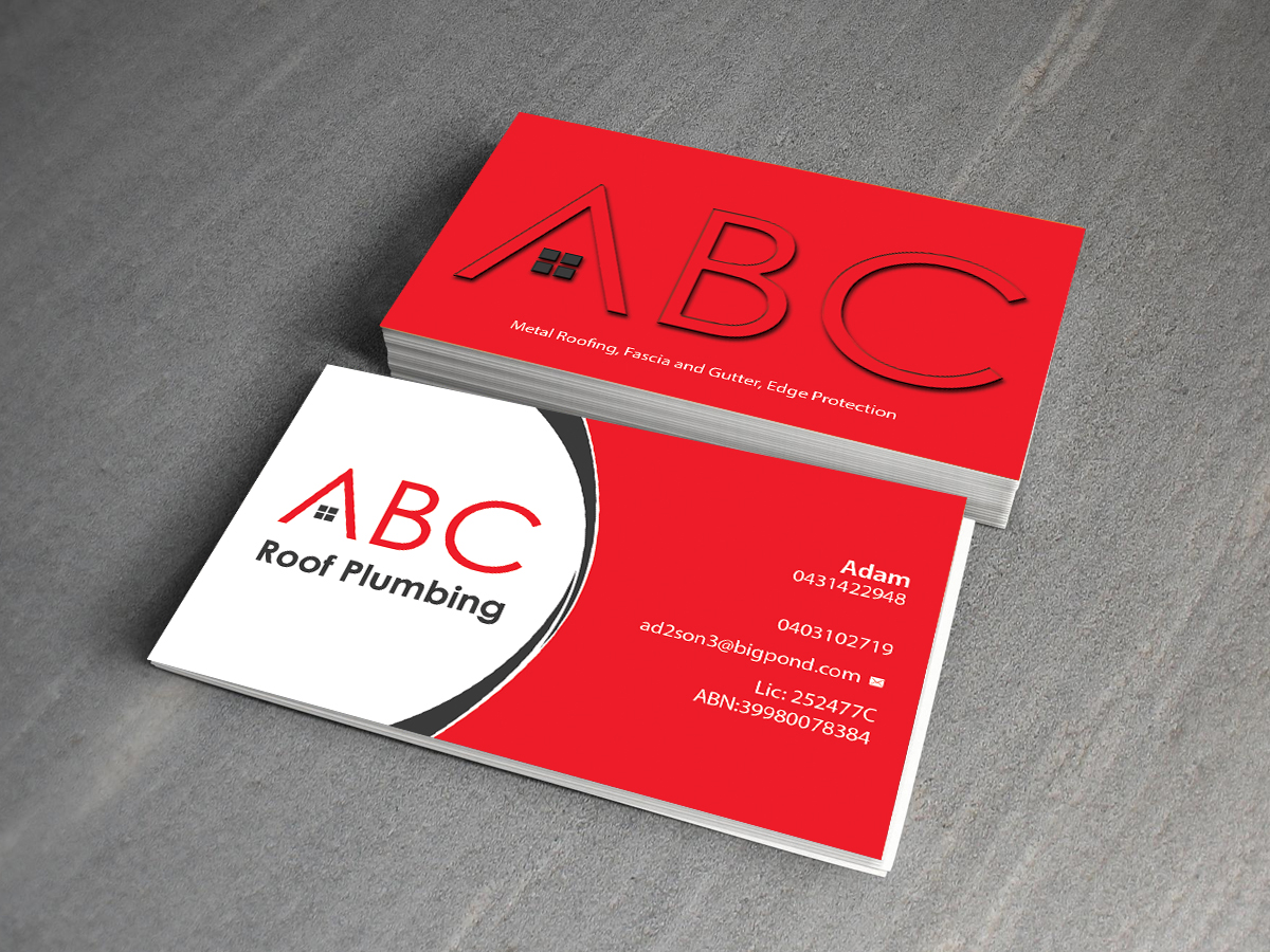 Visitenkarten-Design von Creations Box 2015 für ABC roof plumbing | Design #9405162