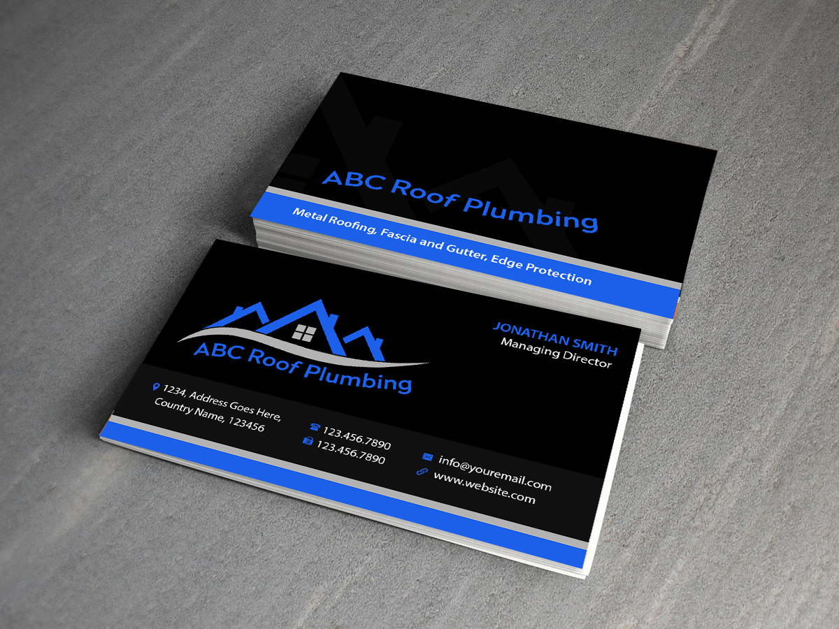 Business Card Design by Creations Box 2015 for ABC roof plumbing | Design #9405170