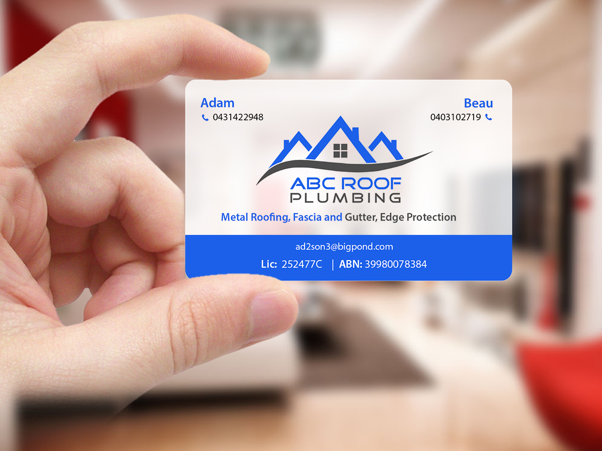 Visitenkarten-Design von Creations Box 2015 für ABC roof plumbing | Design #9405171