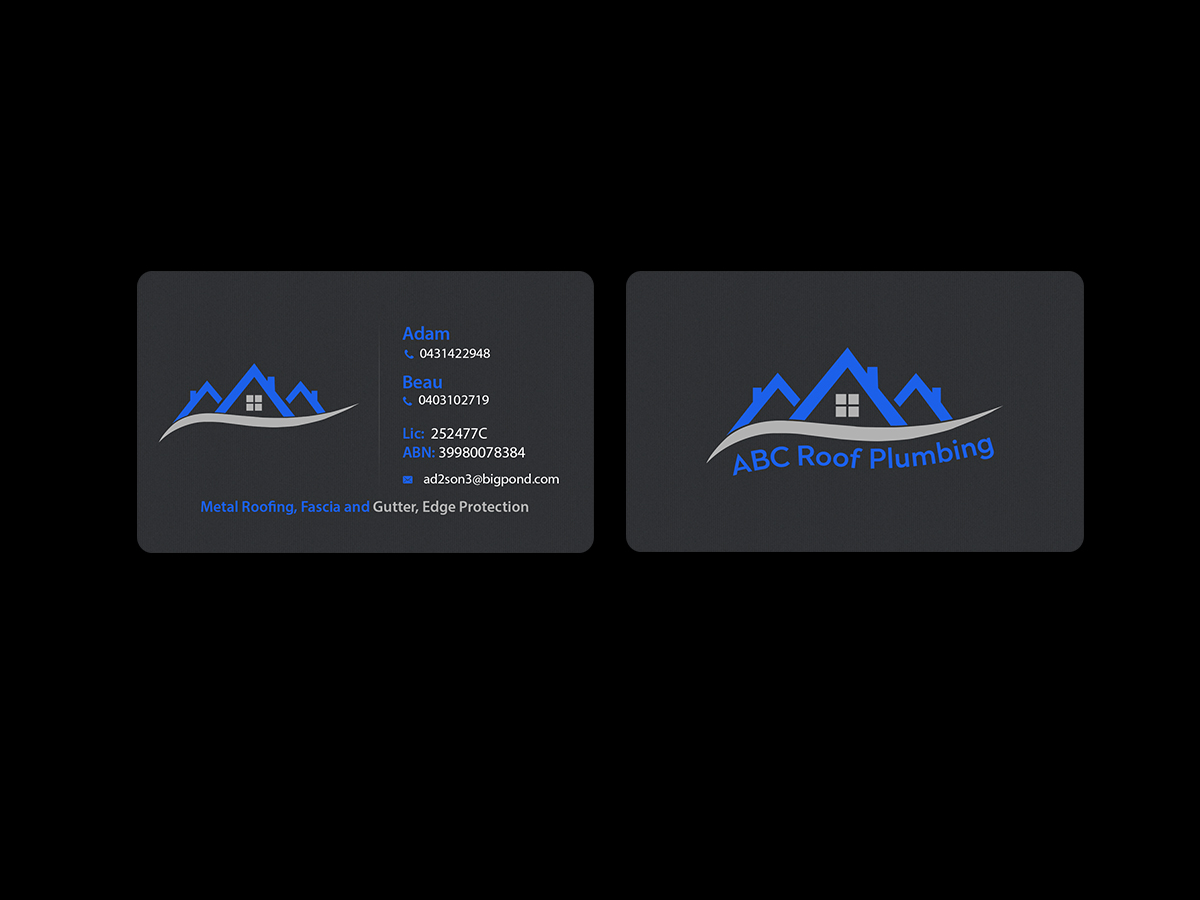 Business Card Design by Creations Box 2015 for ABC roof plumbing | Design #9405174