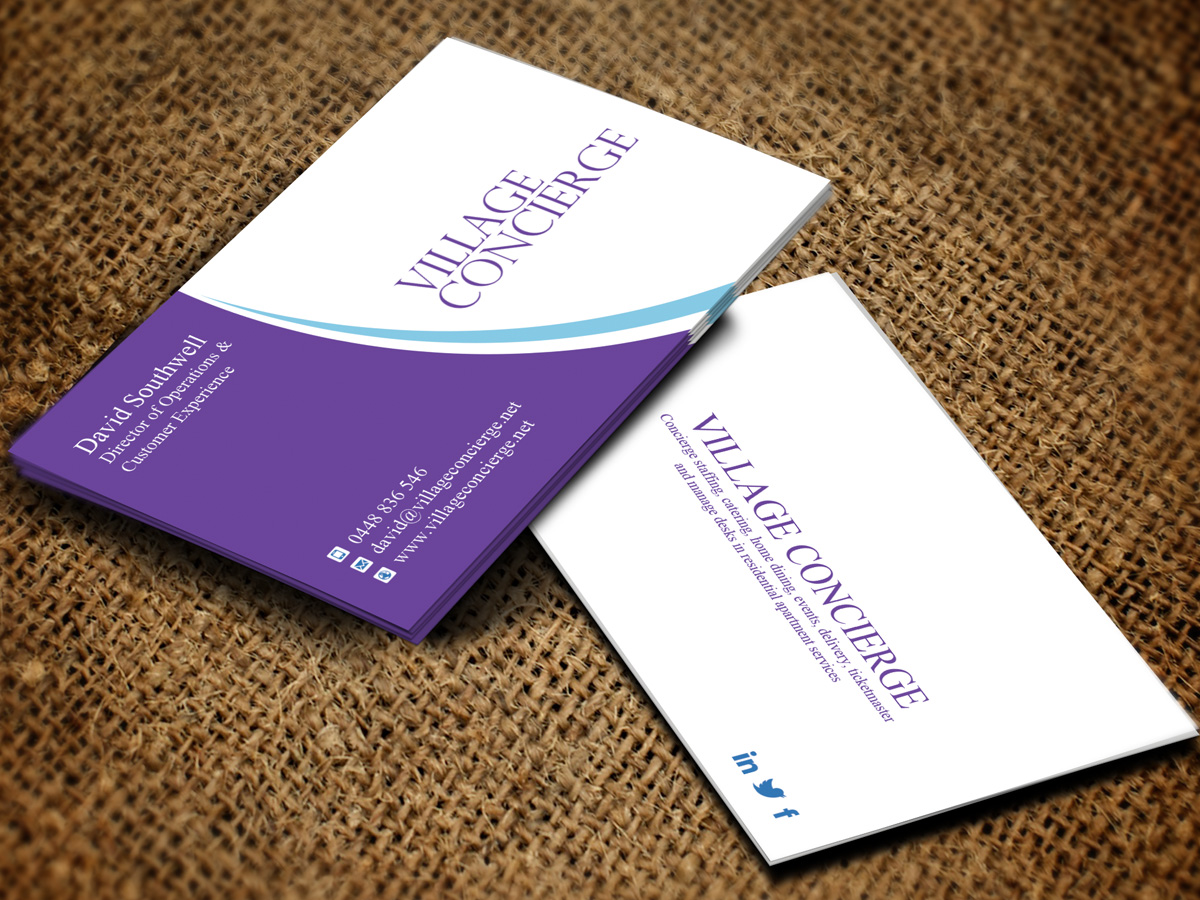 Business Card Design by Sandaruwan for Village Concierge Pty Llimited | Design #9394514