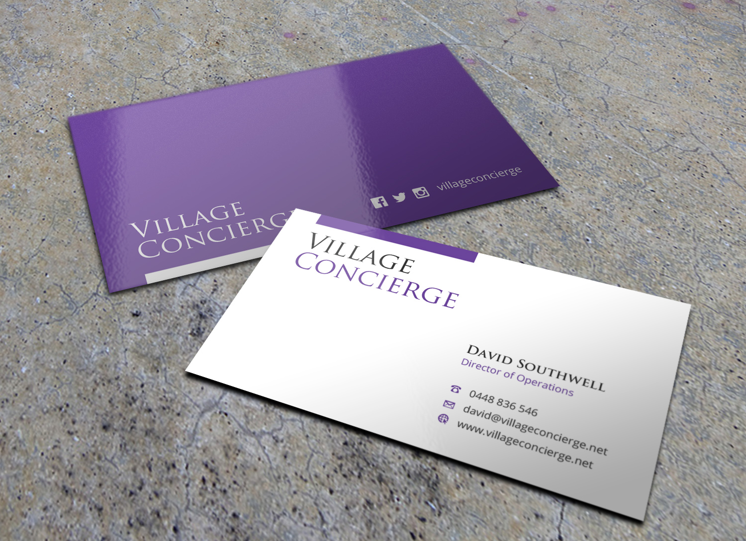 Business Card Design by Eggo May P for Village Concierge Pty Llimited | Design #9392298