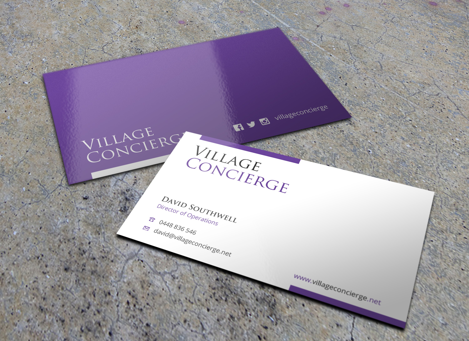 Business Card Design by Eggo May P for Village Concierge Pty Llimited | Design #9392301