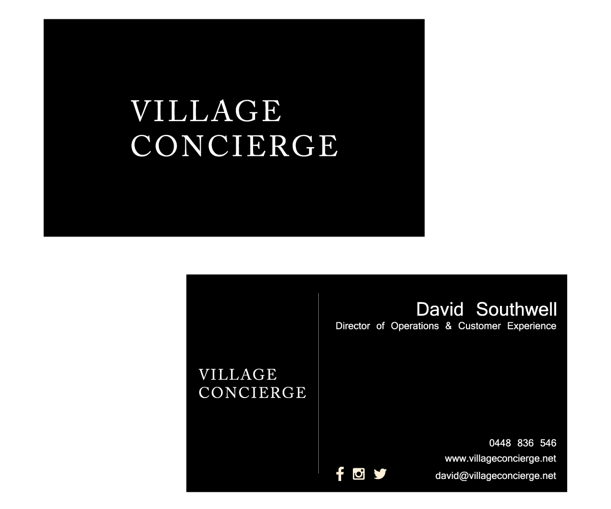 Business Card Design by saif ullah for Village Concierge Pty Llimited | Design #9391348