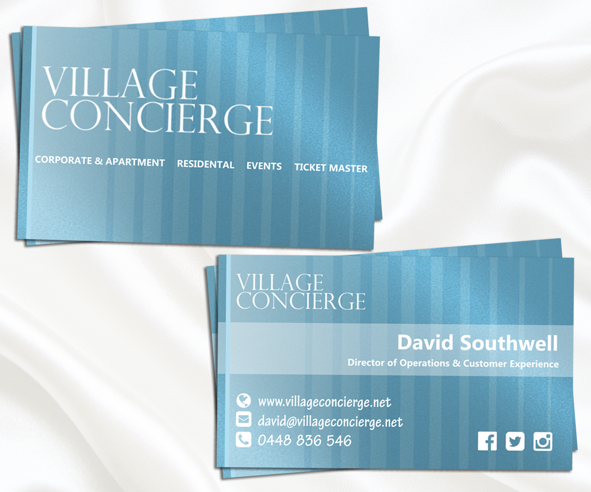 Business Card Design by elveneclipse for Village Concierge Pty Llimited | Design #9405640