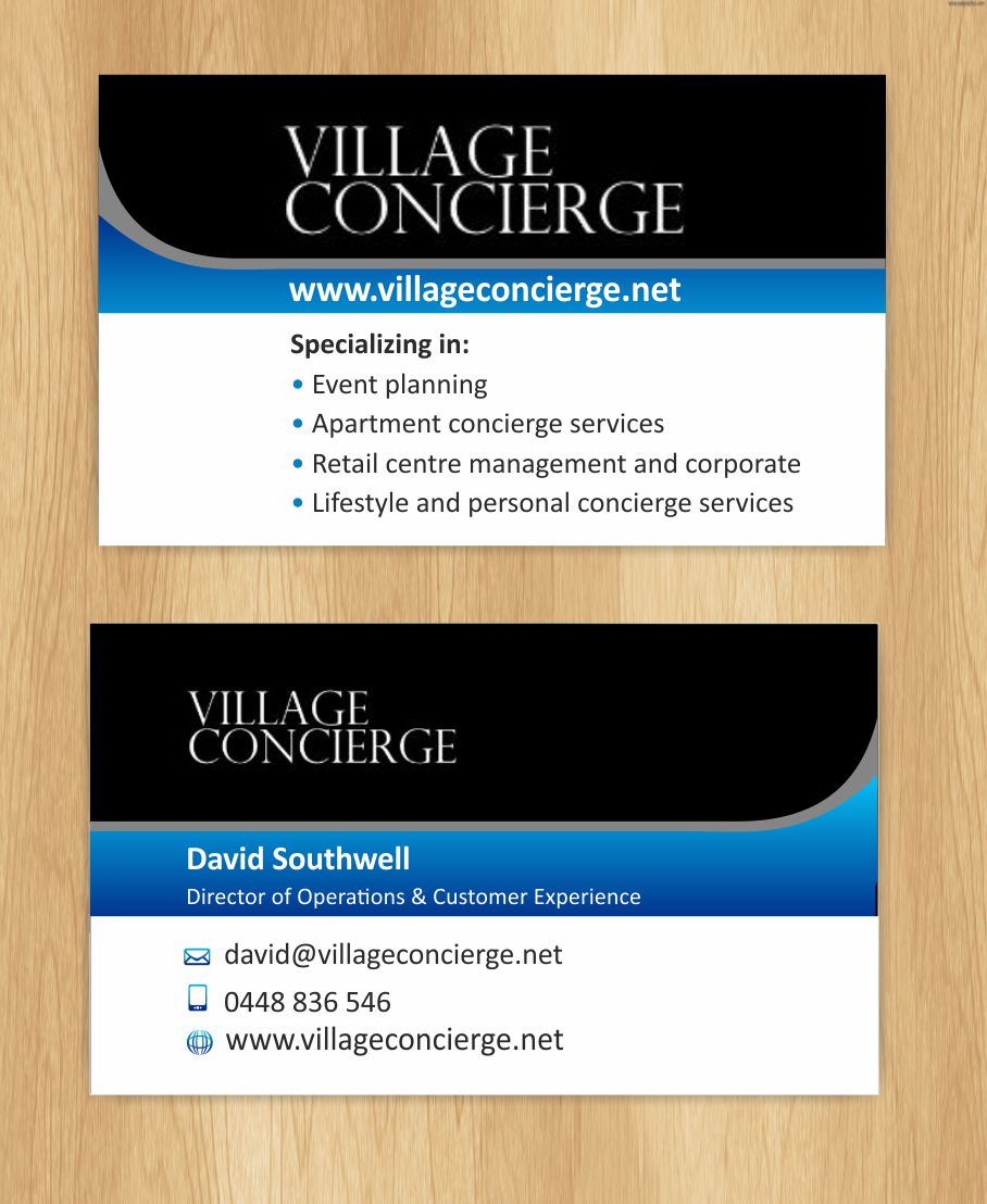 Business Card Design by IneseRo for Village Concierge Pty Llimited | Design #9391442