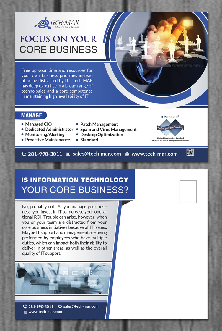 Postcard Design by creative.bugs for TECH-MAR ENTERPRISES LLC | Design #9473026