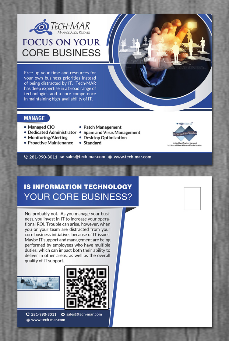 Postcard Design by creative.bugs for TECH-MAR ENTERPRISES LLC | Design #9777476