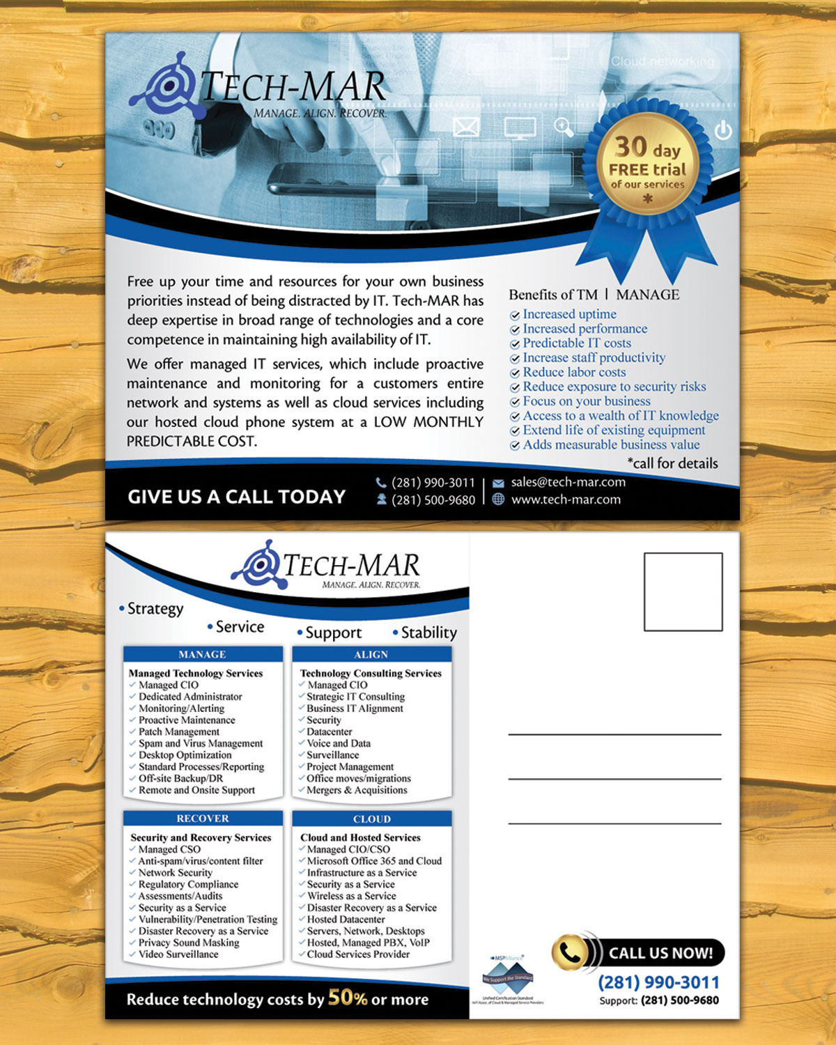 Postcard Design by mehandzic.j for TECH-MAR ENTERPRISES LLC | Design #9509709