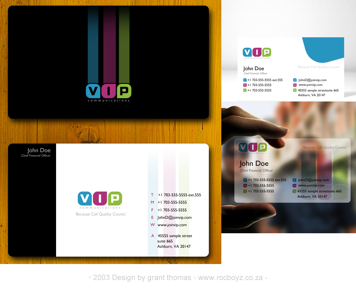 Business Card Design by Grebo for VIP Communiations | Design #2110499