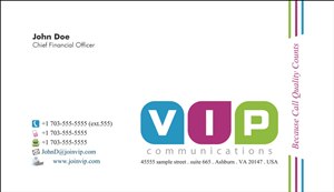 Business Card Design by samsdesign hive for VIP Communiations | Design: #2116513