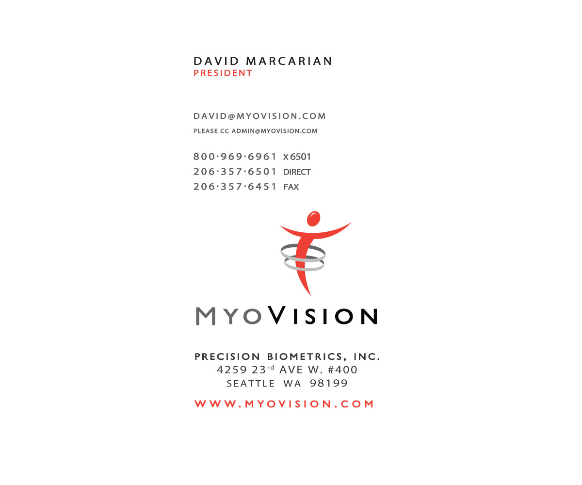Business Card Design by Andrew1965 for Precision Biometrics Inc | Design #2059953