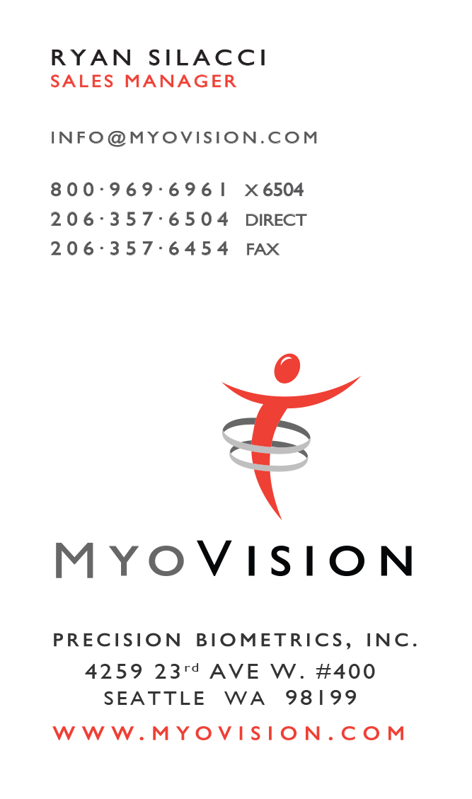 Design de Carte de Visite par Ashley Zoe Designs pour Precision Biometrics Inc | Design #2057928