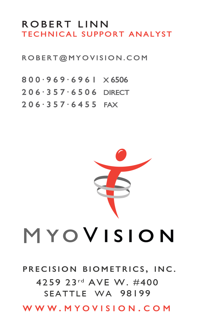 Business Card Design by Ashley Zoe Designs for Precision Biometrics Inc | Design #2057930