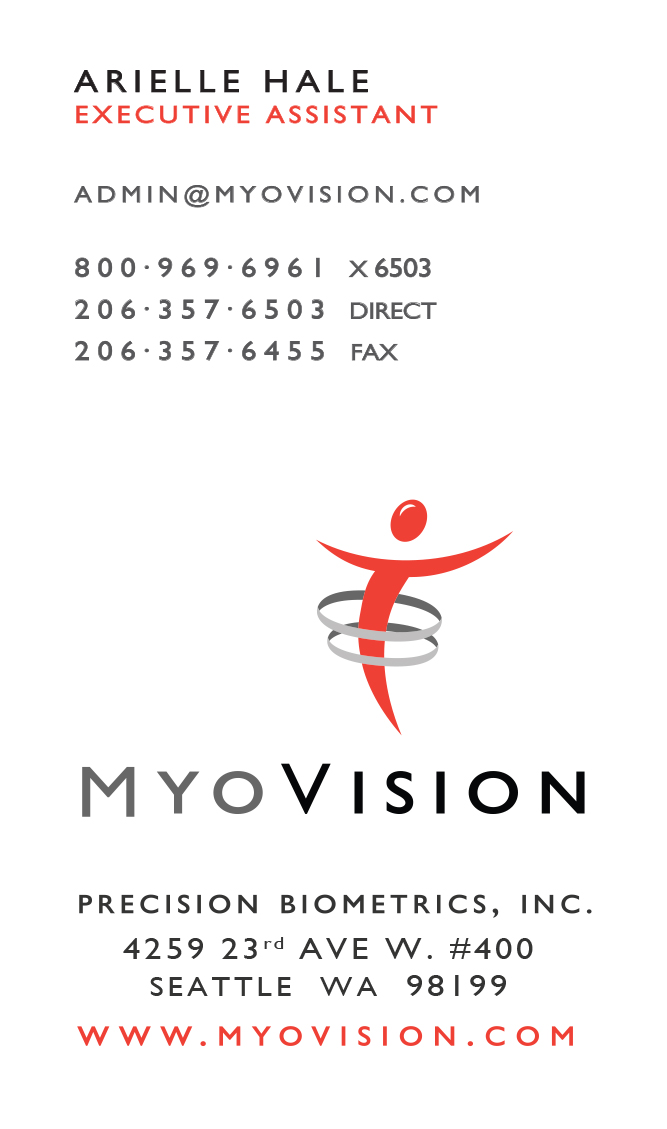 Business Card Design by Ashley Zoe Designs for Precision Biometrics Inc | Design #2057936