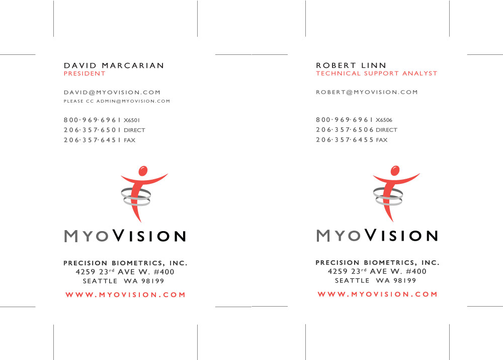 Business Card Design by Karel for Precision Biometrics Inc | Design #2058325