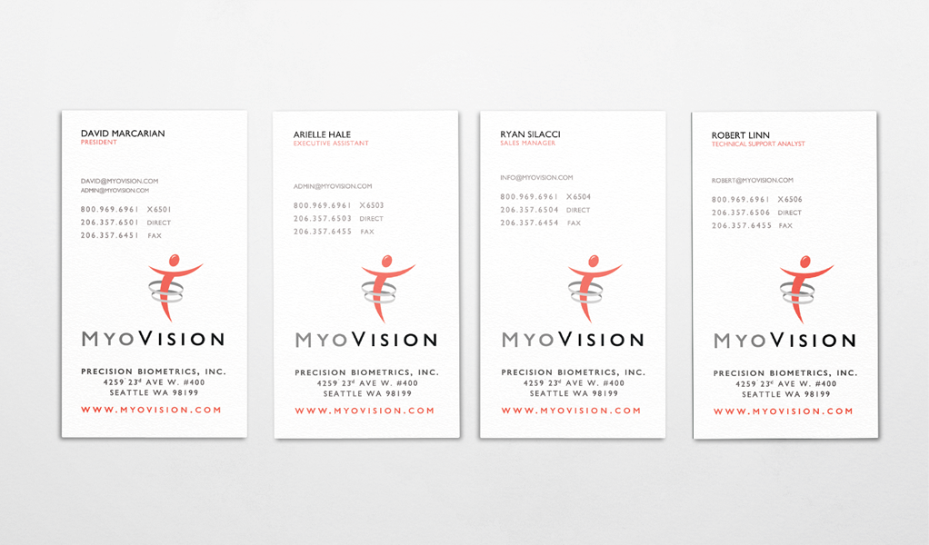Business Card Design by Sarah Mathews for Precision Biometrics Inc | Design #2059672