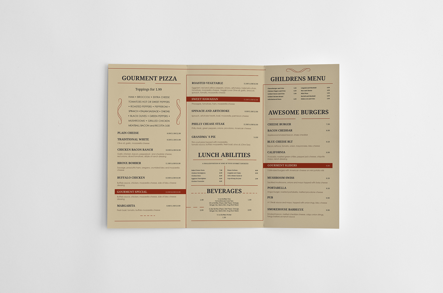 Menu Design by dii for this project | Design #9473462
