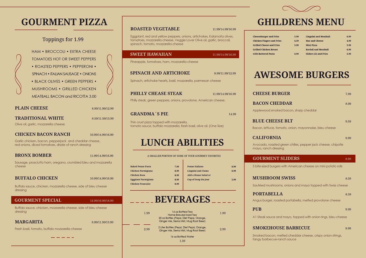 elegant serious restaurant menu design for a company by dii