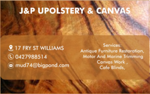 Business Card Design by paacozyone for JP UPHOLSTERY & CANVAS | Design: #9417940