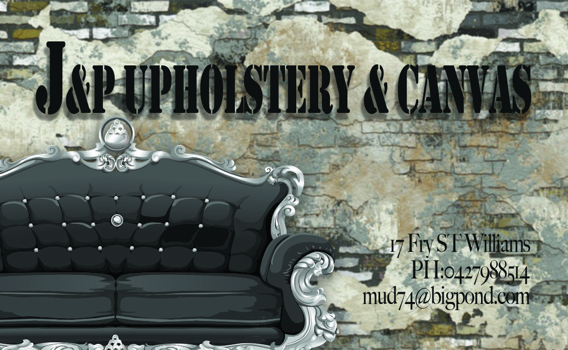 Business Card Design by Paracosmic Designs for JP UPHOLSTERY & CANVAS | Design #9408635