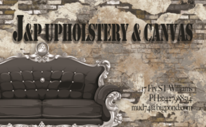 Business Card Design by Paracosmic Designs for JP UPHOLSTERY & CANVAS | Design: #9408635