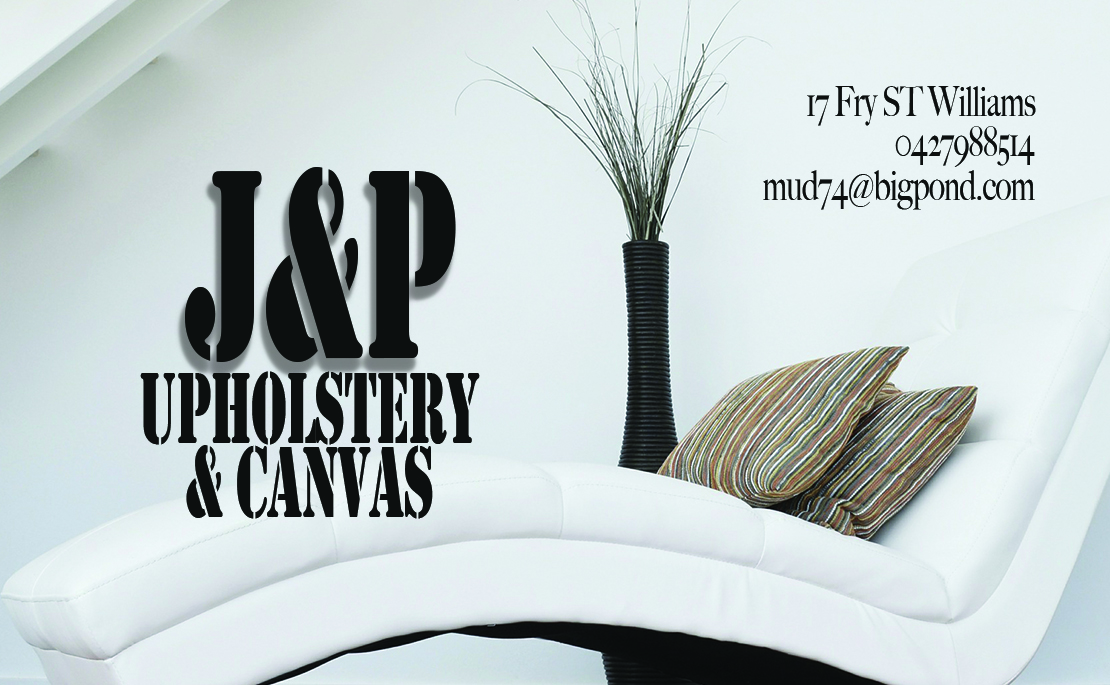 Business Card Design by Paracosmic Designs for JP UPHOLSTERY & CANVAS | Design #9408636