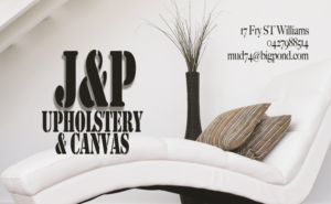 Visitenkarten-Design von Paracosmic Designs für JP UPHOLSTERY & CANVAS | Design #9408636