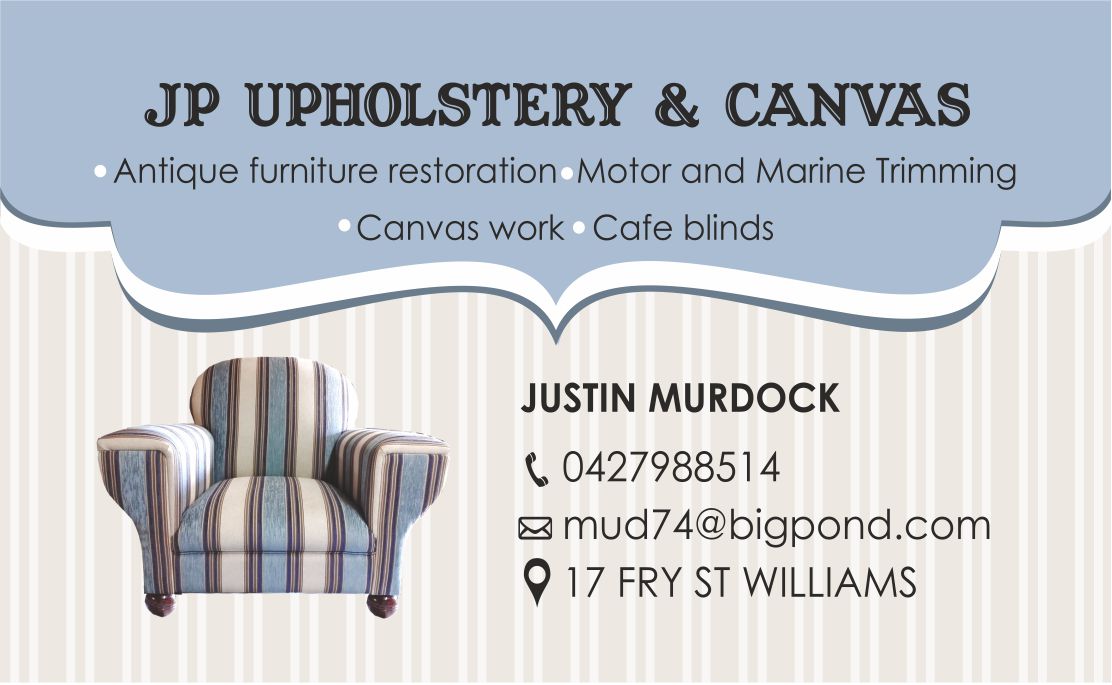 Business Card Design by IneseRo for JP UPHOLSTERY & CANVAS | Design #18783907