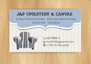 Visitenkarten-Design von IneseRo für JP UPHOLSTERY & CANVAS | Design #9407447