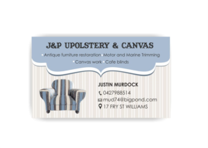 Business Card Design by IneseRo for JP UPHOLSTERY & CANVAS | Design: #9434222