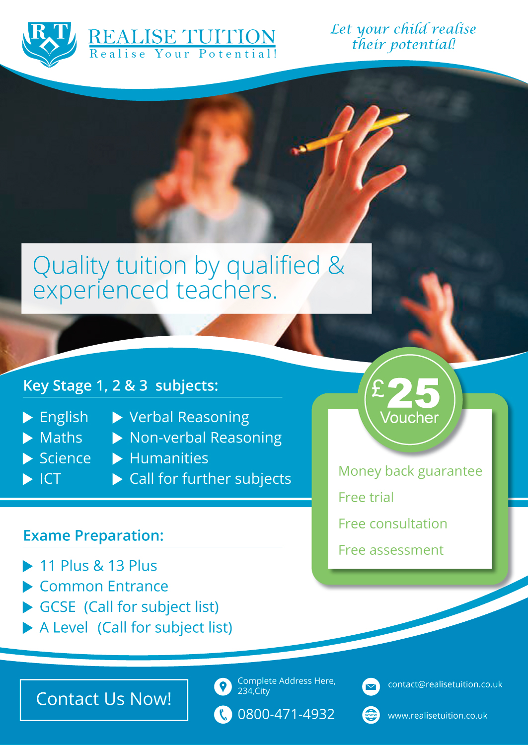 Flyer Design by Nightmist for Realise Tuition | Design #9440060