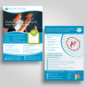 Flyer Design by Nightmist for Realise Tuition | Design: #9502741