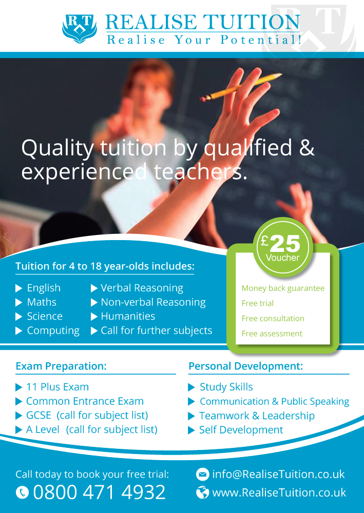 Flyer Design by Nightmist for Realise Tuition | Design #9504831