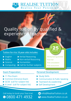 Flyer Design by Nightmist for Realise Tuition | Design: #9504831