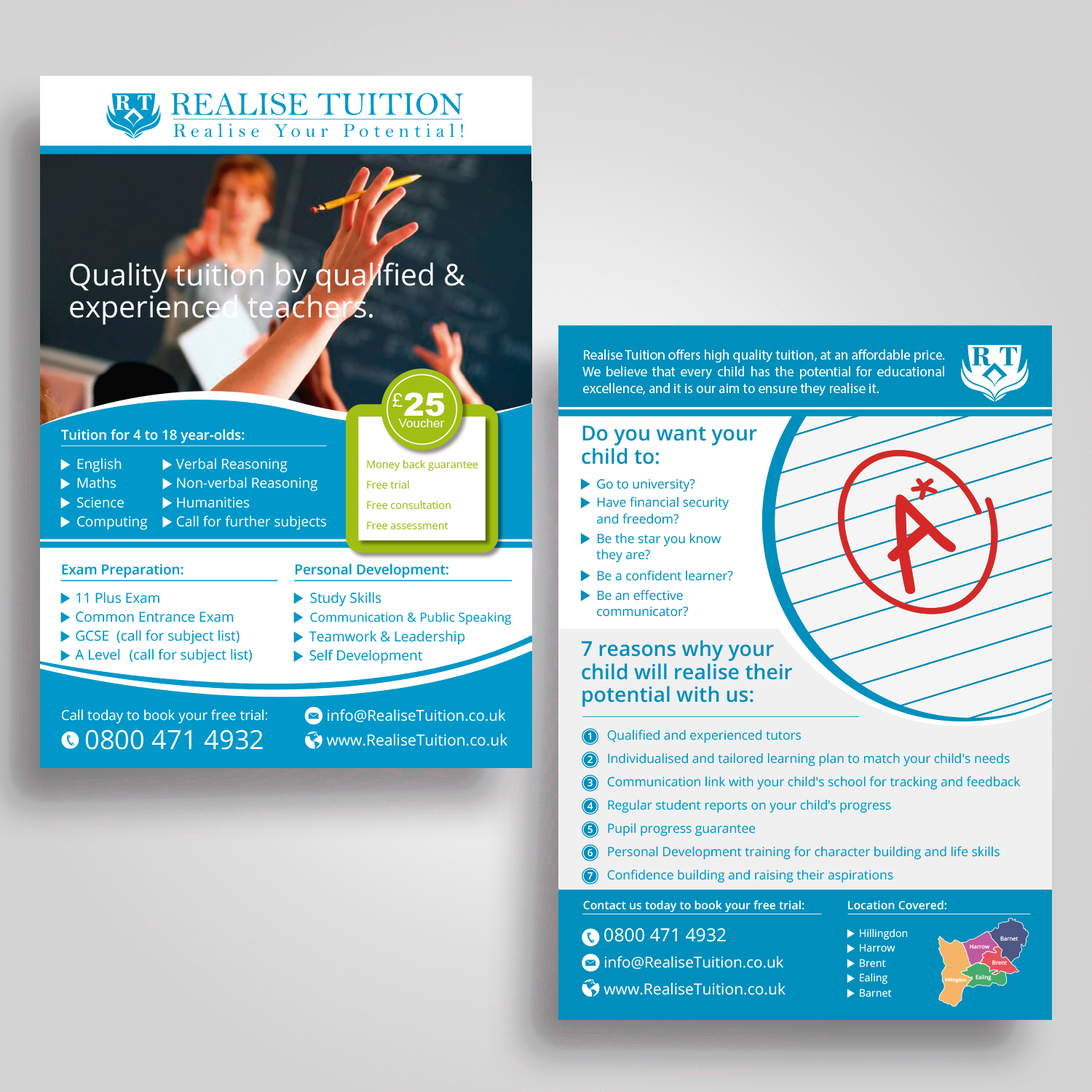 Flyer Design by Nightmist for Realise Tuition | Design #9505082