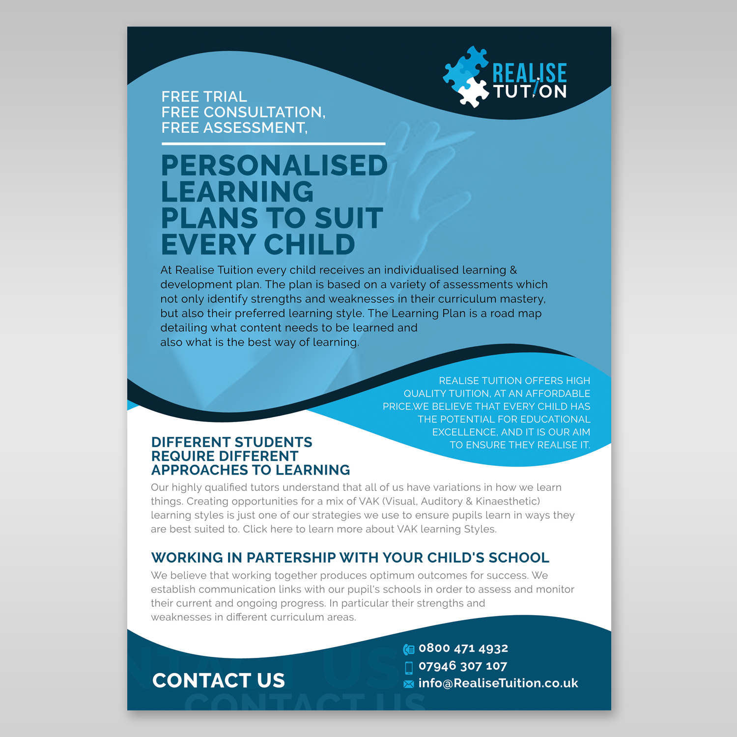 Flyer Design by Kishaloy_D for Realise Tuition | Design #9417466