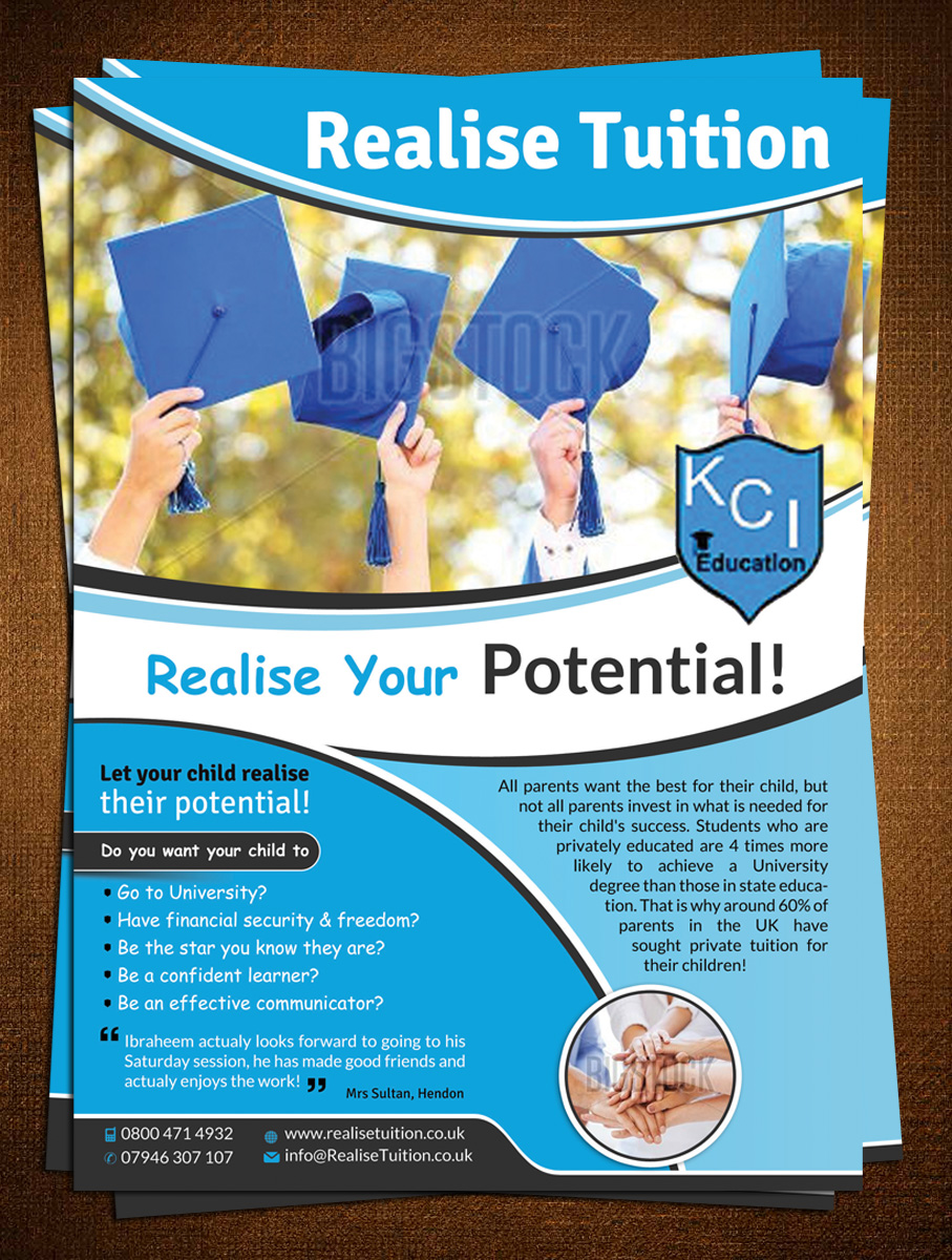 Flyer-Design von creative.bugs für Realise Tuition | Design #9424560