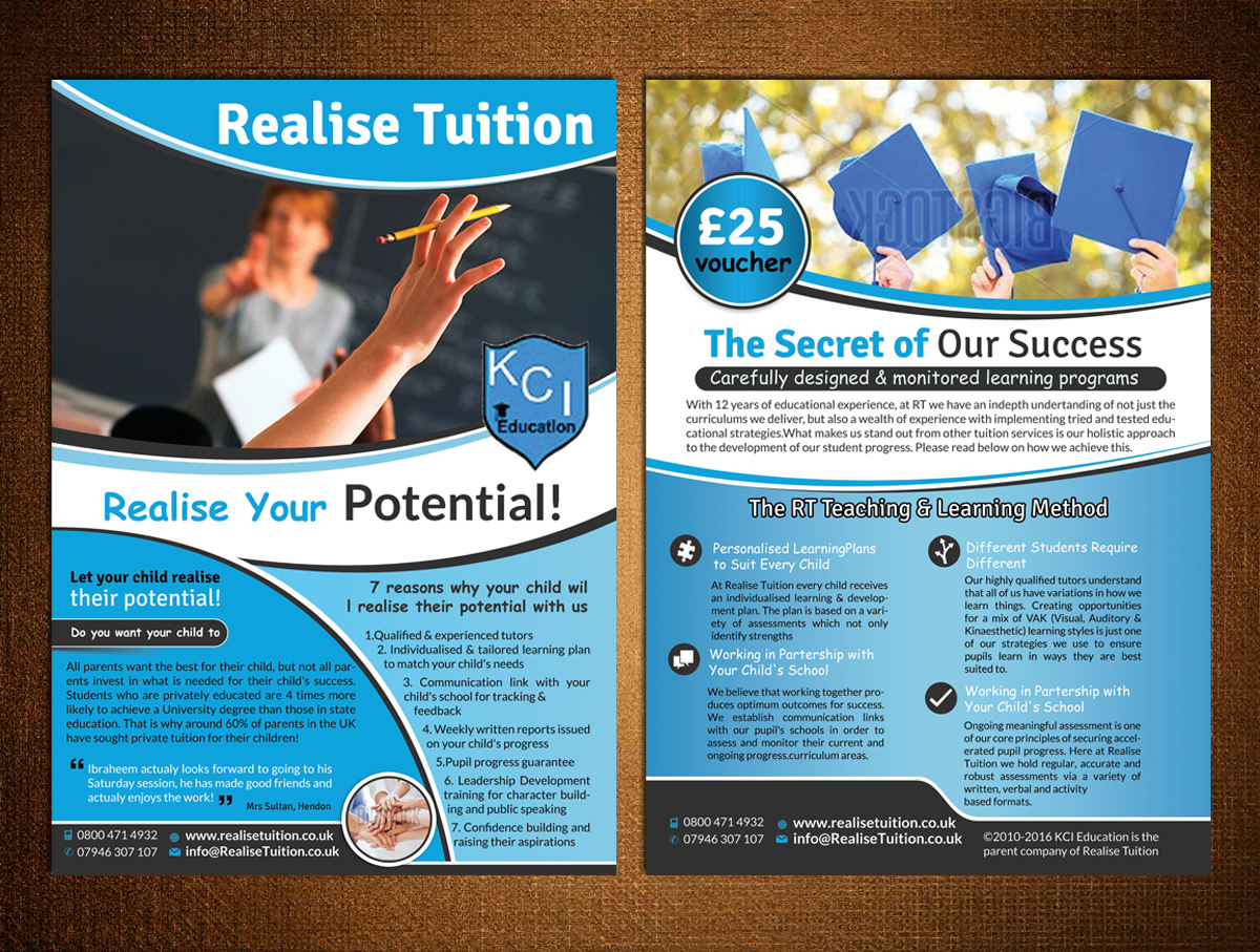 Design de Flyer par creative.bugs pour Realise Tuition | Design #9477580