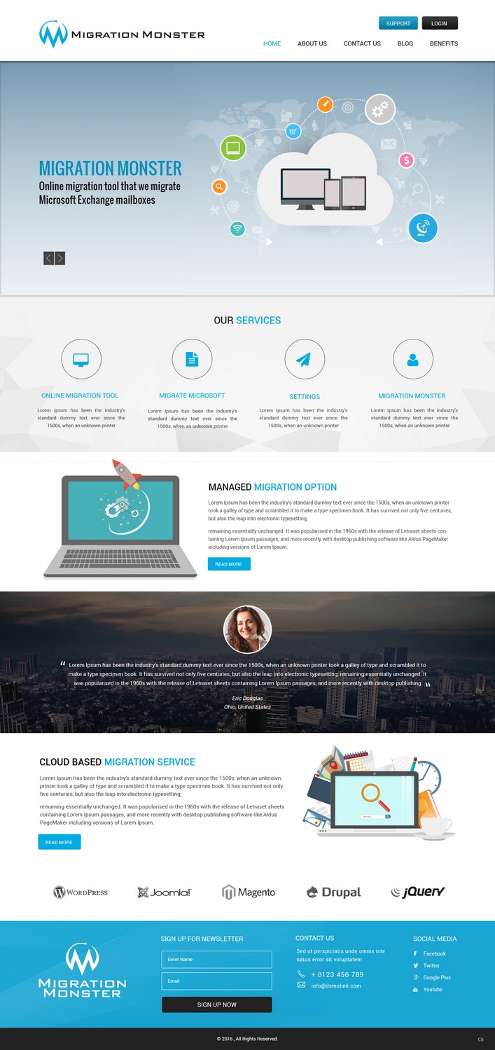 Web Design by pb for Migration Monster | Design #9438298