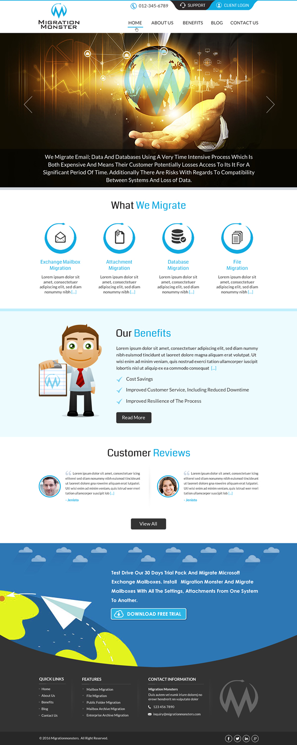 Web Design by Sbss for Migration Monster | Design #9455939